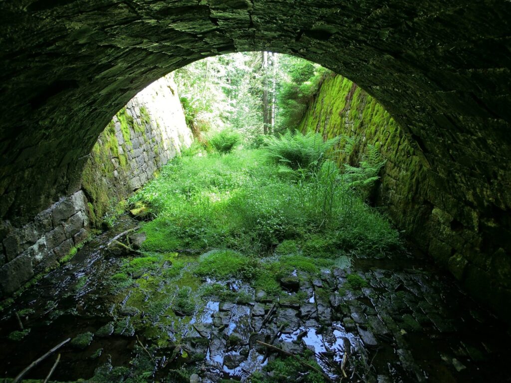 Steinbogen an einem Wanderweg im Harz